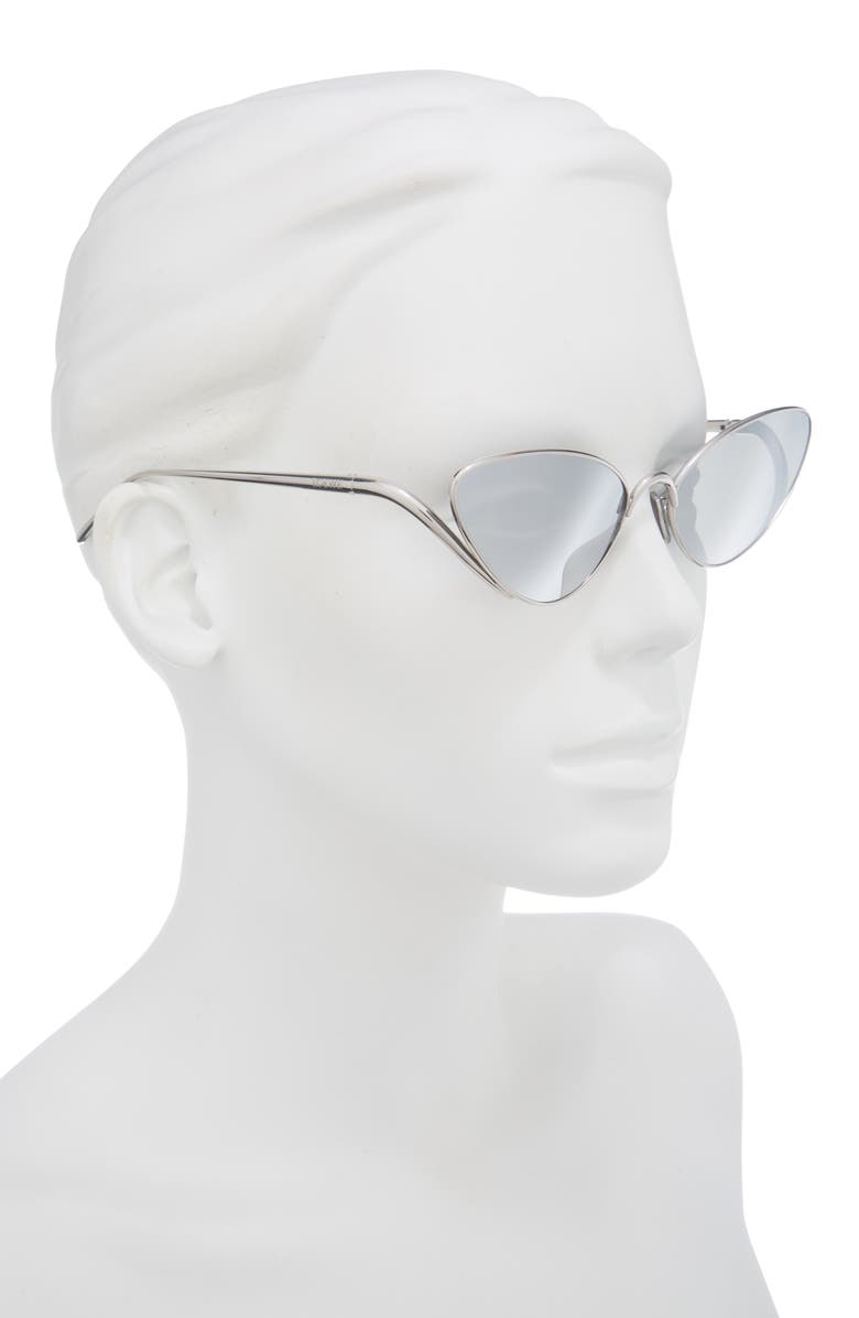 Loewe Signature 58mm Cat Eye Sunglasses, Alternate, color, Shiny Palladium / Smoke Mirror