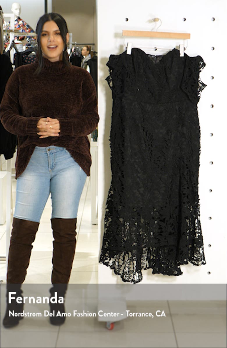 Lace Off the Shoulder High/Low Cocktail Dress, sales video thumbnail