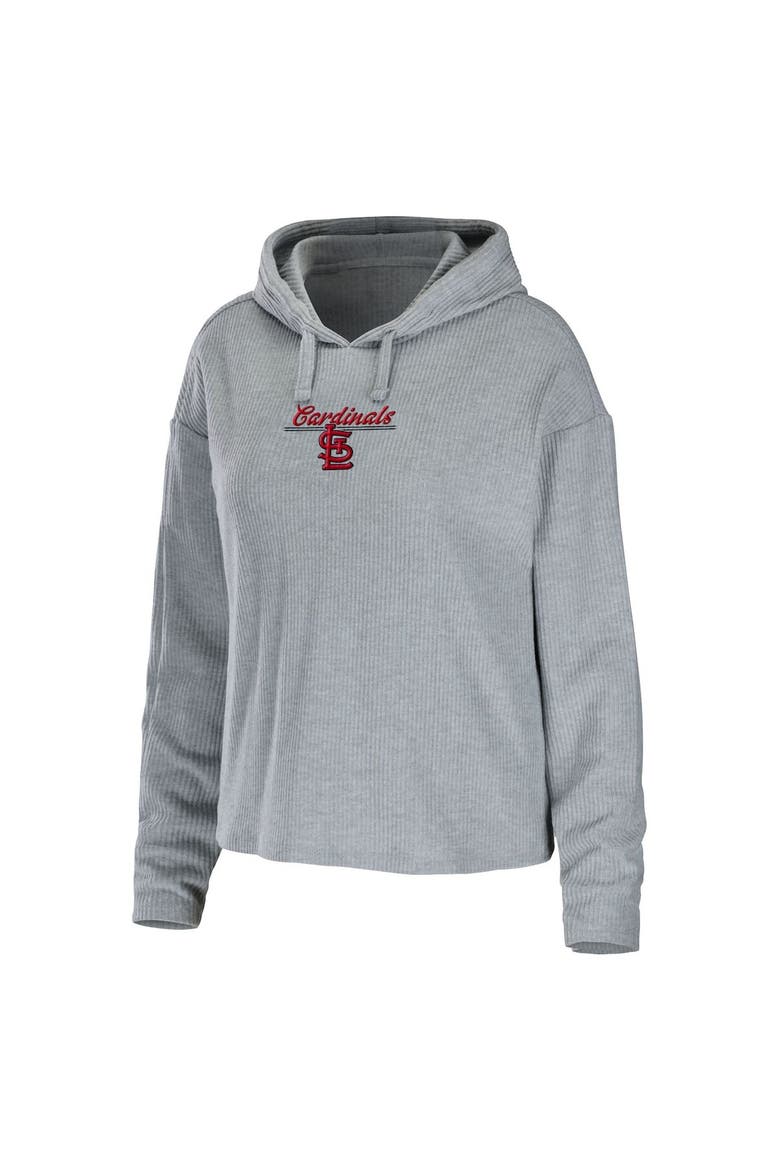 Women's WEAR by Erin Andrews Heather Gray St. Louis Cardinals Logo Pullover Hoodie & Pants Sleep Set, Alternate, color, Heather Gray