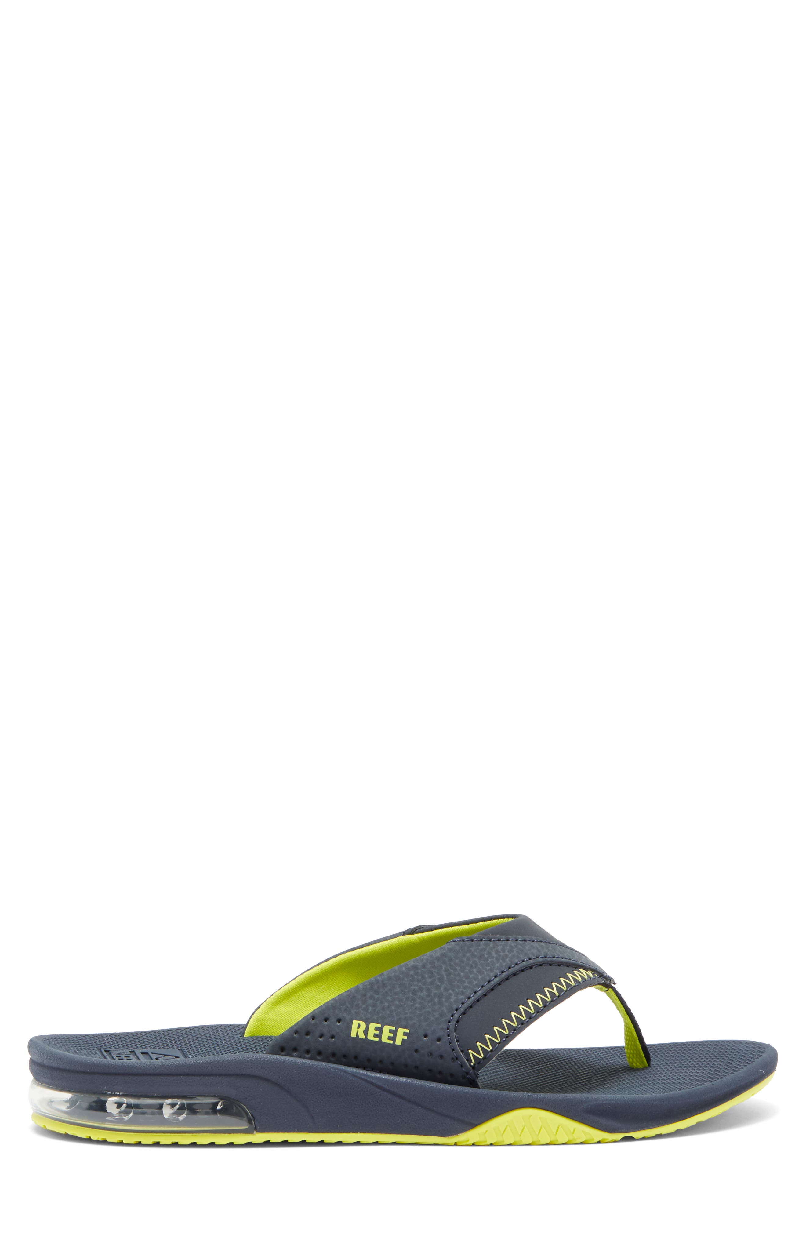 Reef Kids
 Fanning Flip Flop, Alternate, color, Lime/ Navy