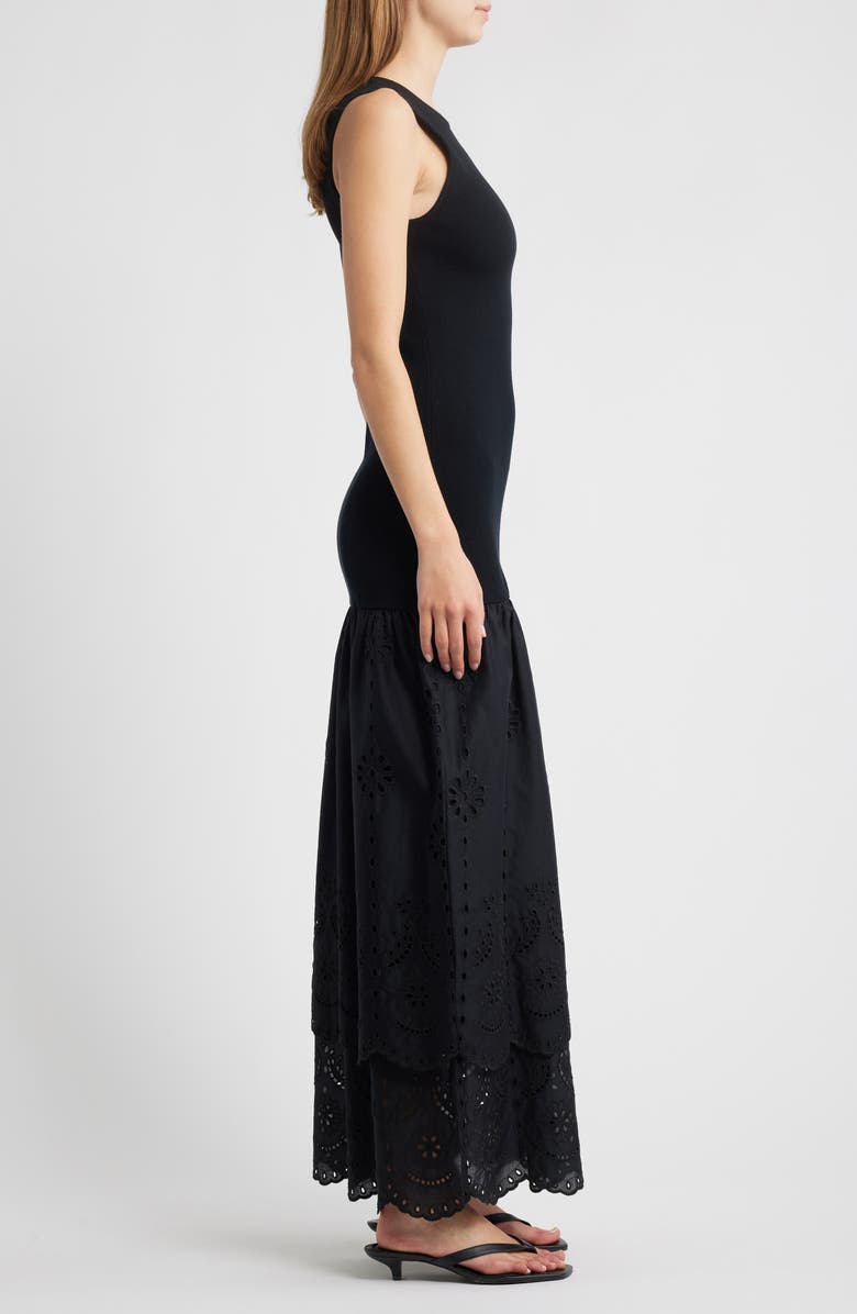 Rails Lavina Sleeveless Eyelet Embroidered Sundress, Alternate, color, Black