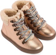 Boden Kids' Borg Faux Fur Lined Lace-Up Boot