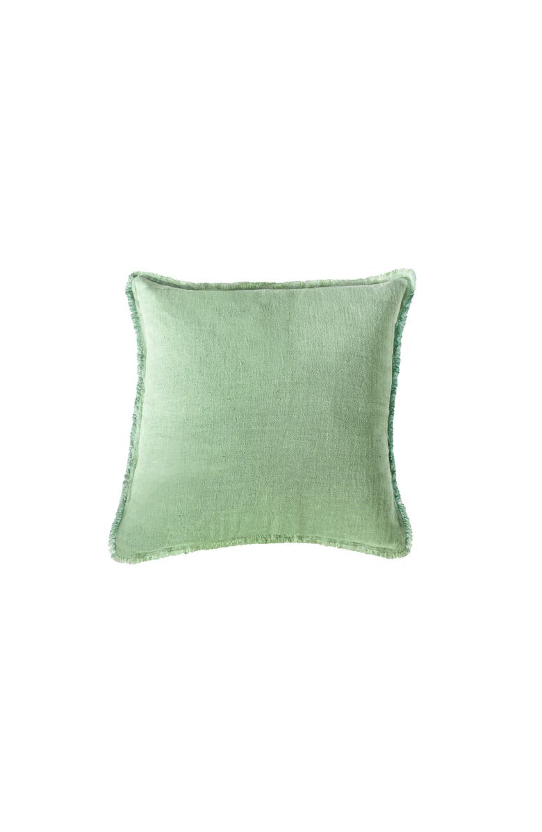 Anaya Fringe Soft Linen Euro Pillow with Down Insert, Main, color, 