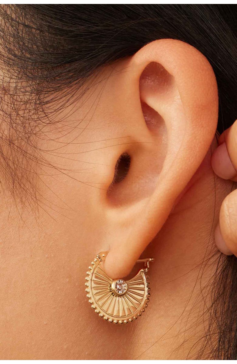 Oradina 14K Gold Stellar Hoops, Alternate, color, Yellow Gold