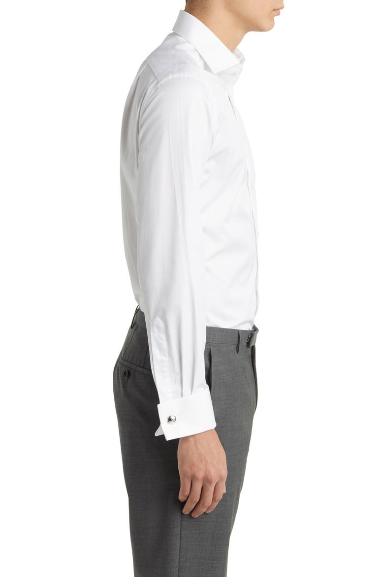 Luxury Twill Slim Fit Shirt Double Cuff, Alternate, color, WHITE