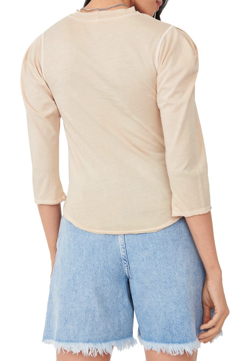 We the Free Clover Puff Shoulder Top, Alternate, color, OATMEAL
