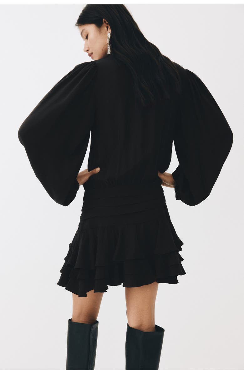 H&M Dress with tiered skirt, Alternate, color, Dark Gray