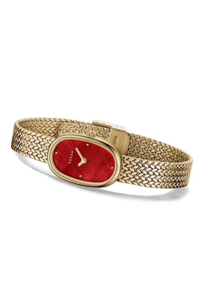 Jane Tethered Mesh Strap Watch, 18mm x 25mm, Alternate, color, GOLD