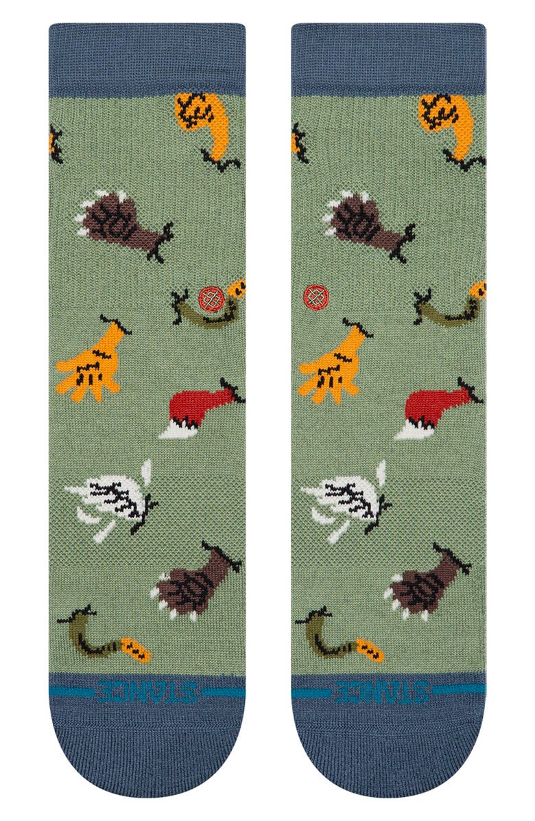 Stance Kids' Nature Brawl Crew Socks, Alternate, color, Green