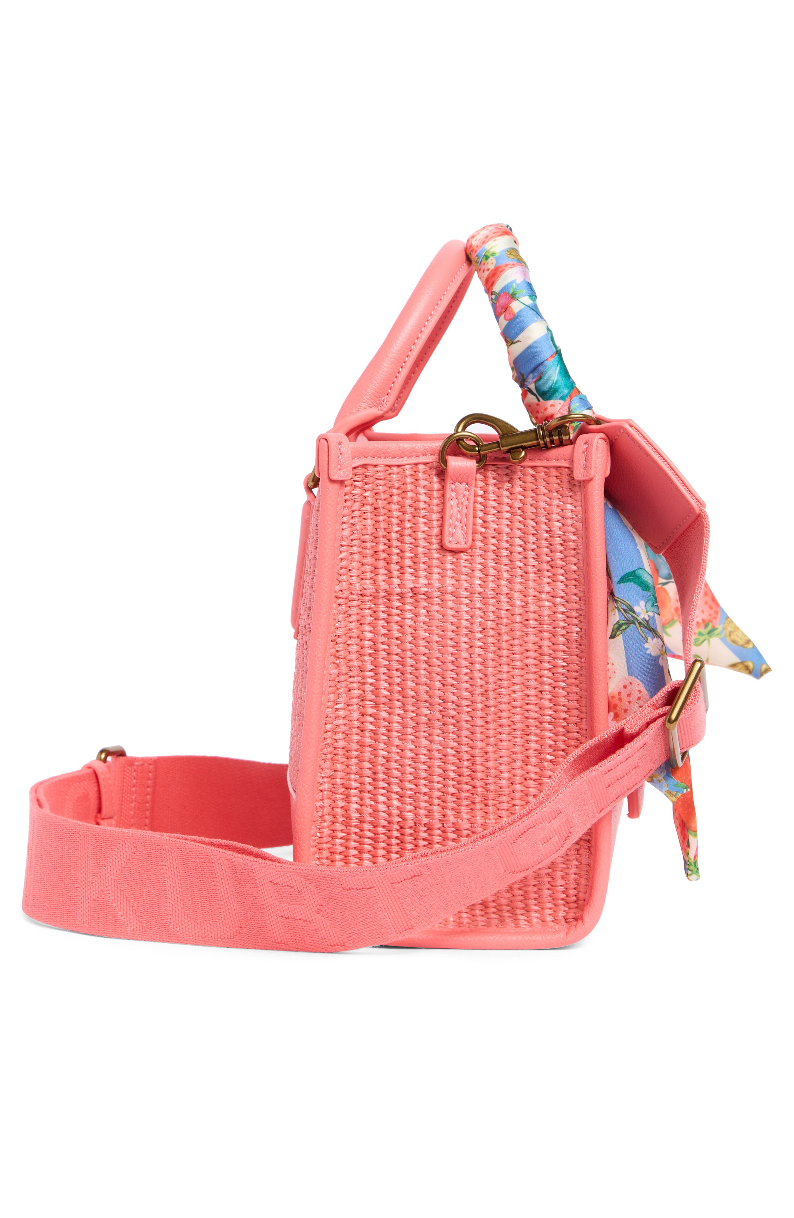 Kurt Geiger London Small Chiswick Raffia Tote, Alternate, color, Open Pink