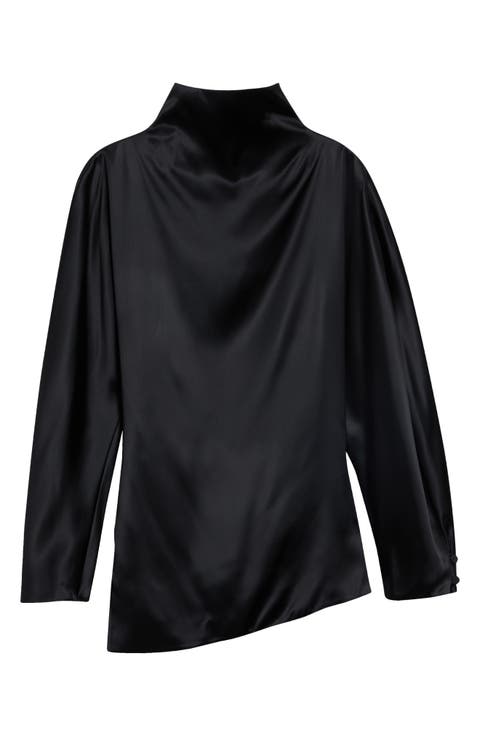 Harlow Funnel Neck Satin Top