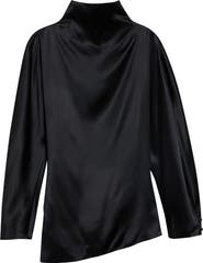 Khaite Harlow Funnel Neck Satin Top