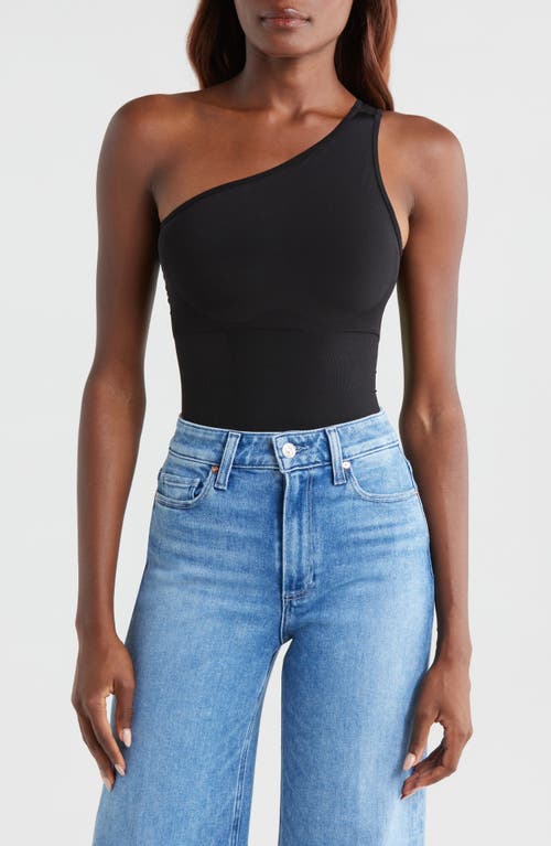 Pinsy Butter Sculpt One-shoulder Bodysuit In Black