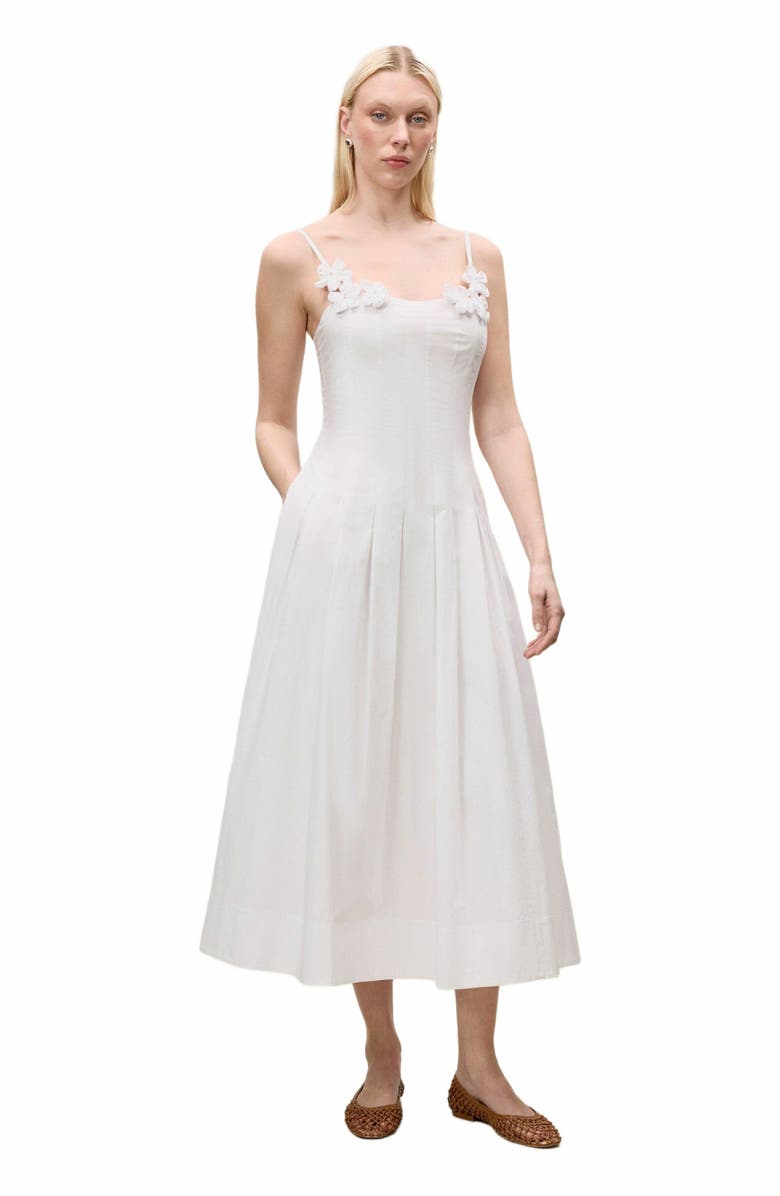 Rebecca Taylor Priya Poplin Dress, Main, color, Milk