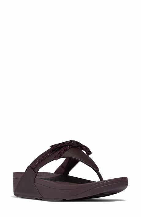 FitFlop Lulu Glitz Bow Post Toe Wedge Sandal