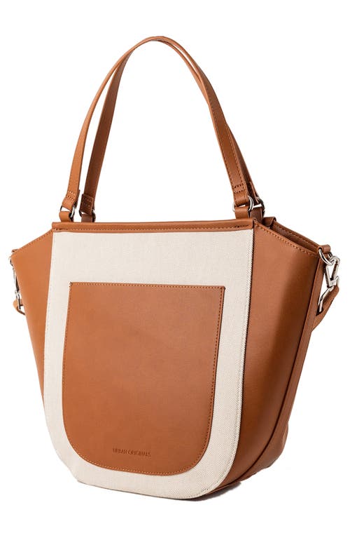 Urban Originals Harland Two Tone Tote Bag In Tan