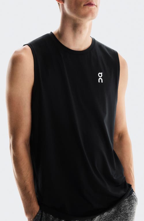 On Court Logo-print Recycled Stretch-jersey Tennis Tank Top In Black