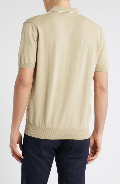 Canali Regular Fit Johnny Collar Polo In Beige