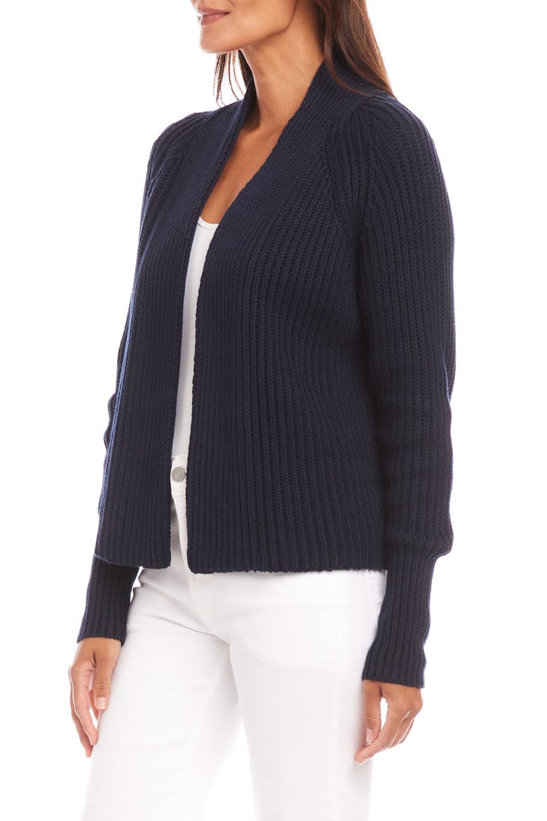 Rib Crop Cardigan, Alternate, color, NAVY