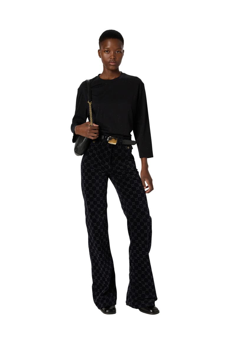 Hermine Relaxed Long Sleeve Top, Alternate, color, Black