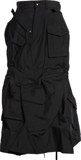 Junya Watanabe Matte Satin Cargo Midi Skirt | Nordstrom