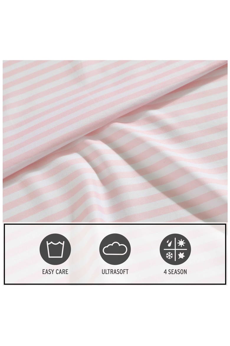 Little Stripe Microfiber Sheet Set, Alternate, color, LIGHT PINK/ WHITE