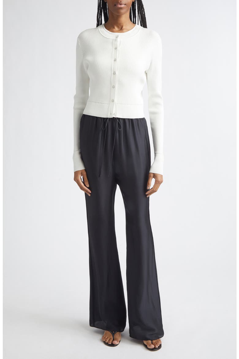 Nela Drawstring Flared Pants, Alternate, color, JET