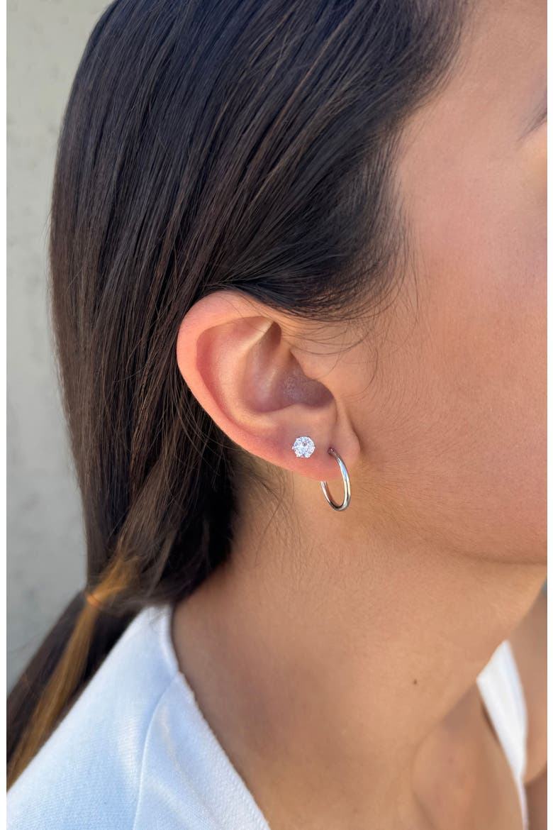 Set of 3 Assorted Studs and Hoop Earrings, Alternate, color, SILVER