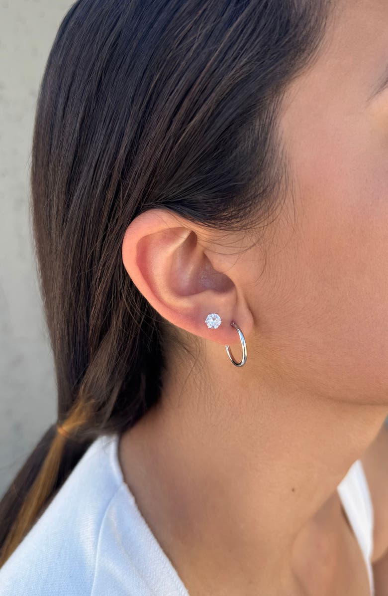 Adornia Set of 3 Assorted Studs and Hoop Earrings, Alternate, color, Silver