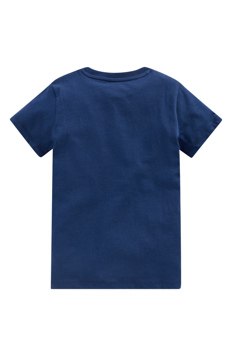 Mini Boden Kids' Monster Truck Glow in the Dark Cotton Graphic T-Shirt, Alternate, color, Medieval Blue Monster Trucks