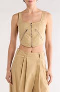 A.L.C. Dea Zip Crop Corset Top