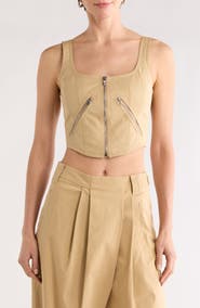 A.L.C. Dea Zip Crop Corset Top