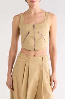 A.L.C. Dea Zip Crop Corset Top