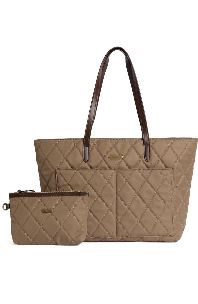 Barbour Quilted Nylon Tote, Main, color,