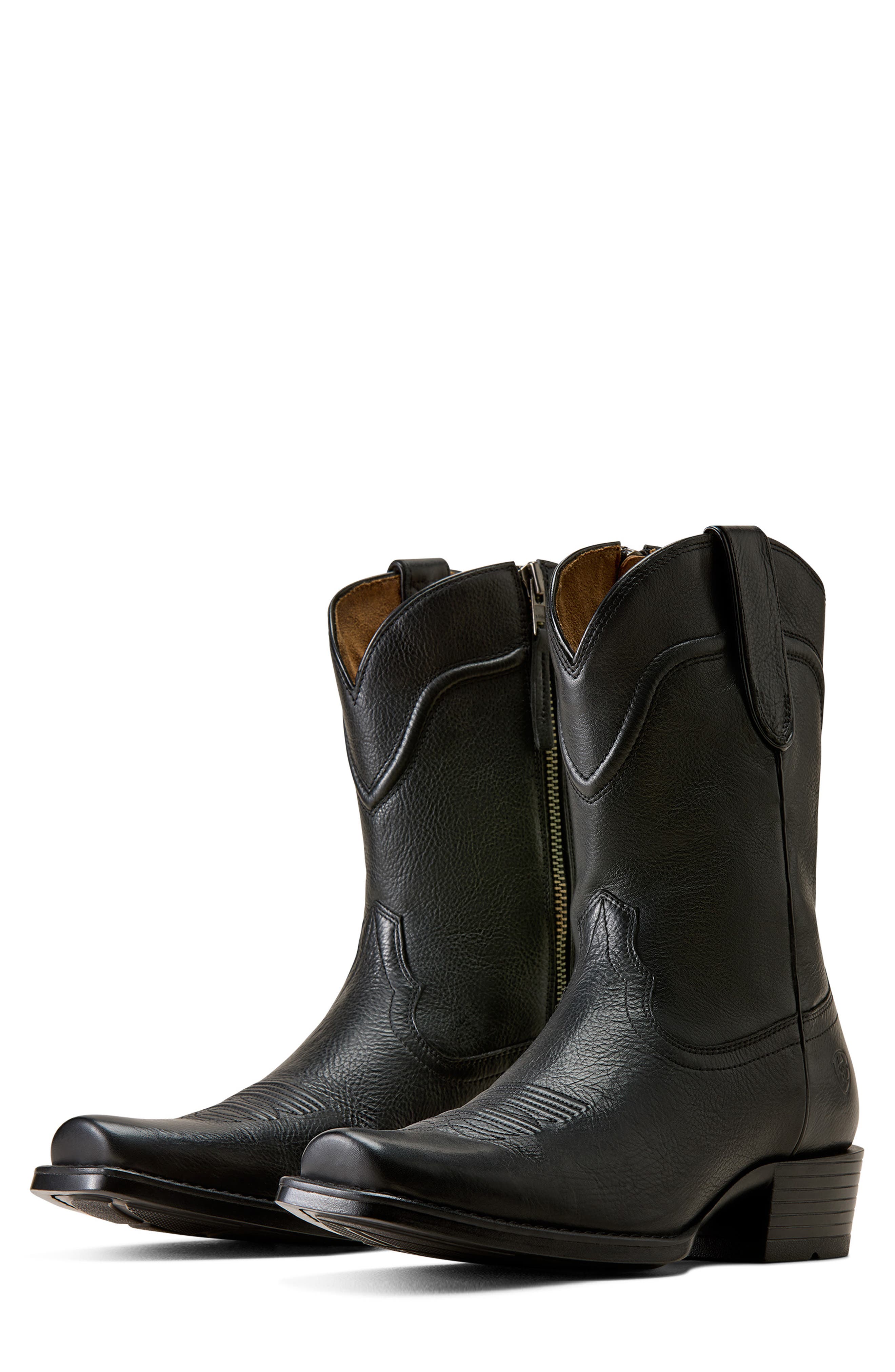 Oliver Narrow Cutter Toe Western Boot, Alternate, color, ECLIPSE BLACK