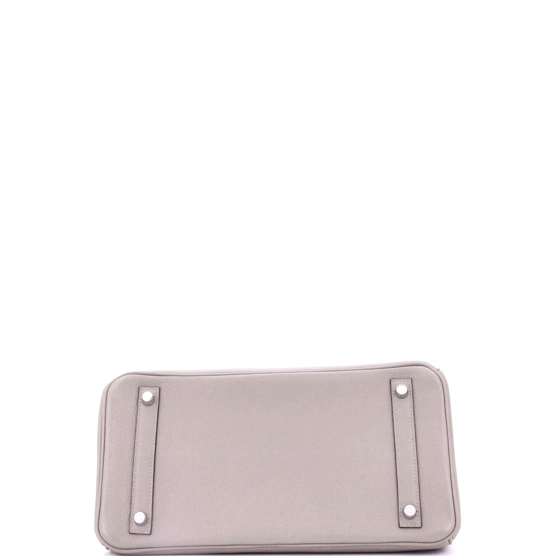 Pre-Owned Hermes Birkin Handbag Grey Novillo with Palladium Hardware 30, Alternate, color, 