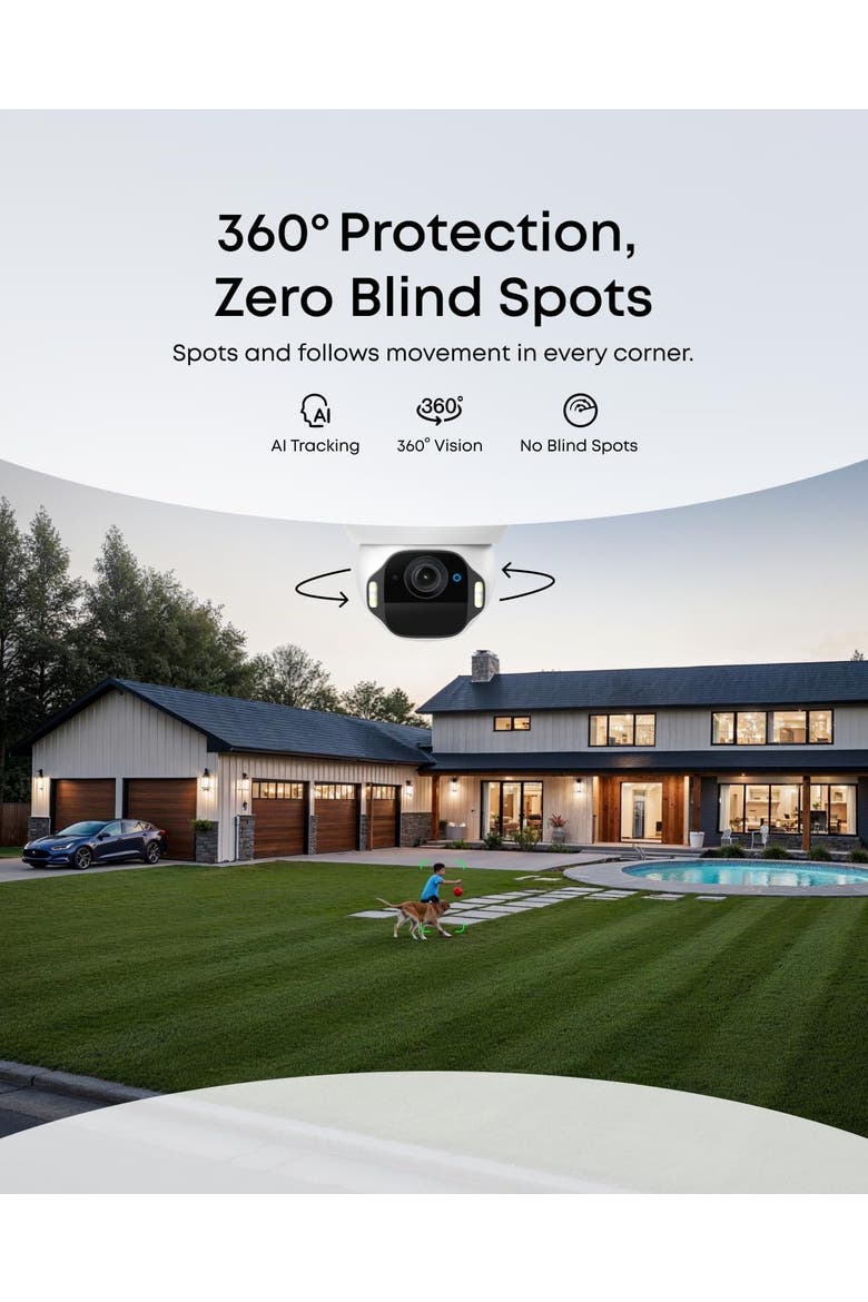 E42 4-Cam Kit with HomeBase S380 Solar Wireless Security System, Alternate, color, White