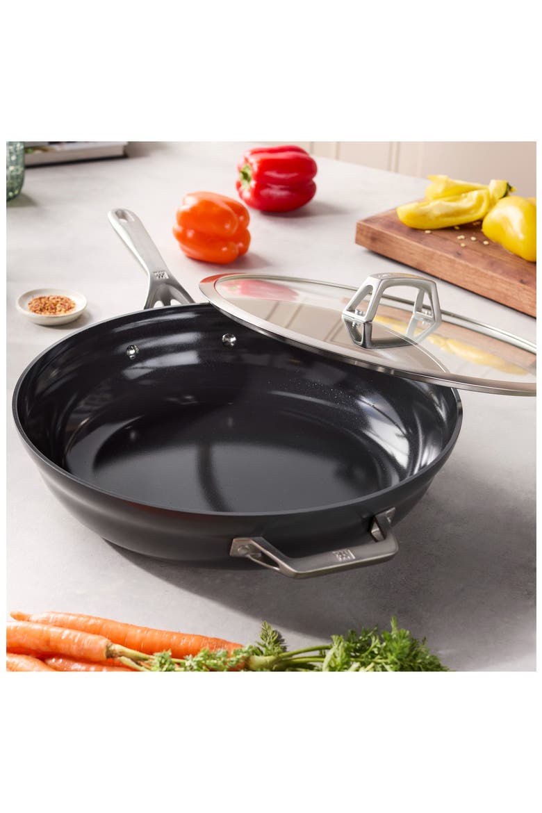 Motion Ceramic 5-Quart Hard Anodized Ceramic Nonstick Deep Fryer, Alternate, color, BLACK