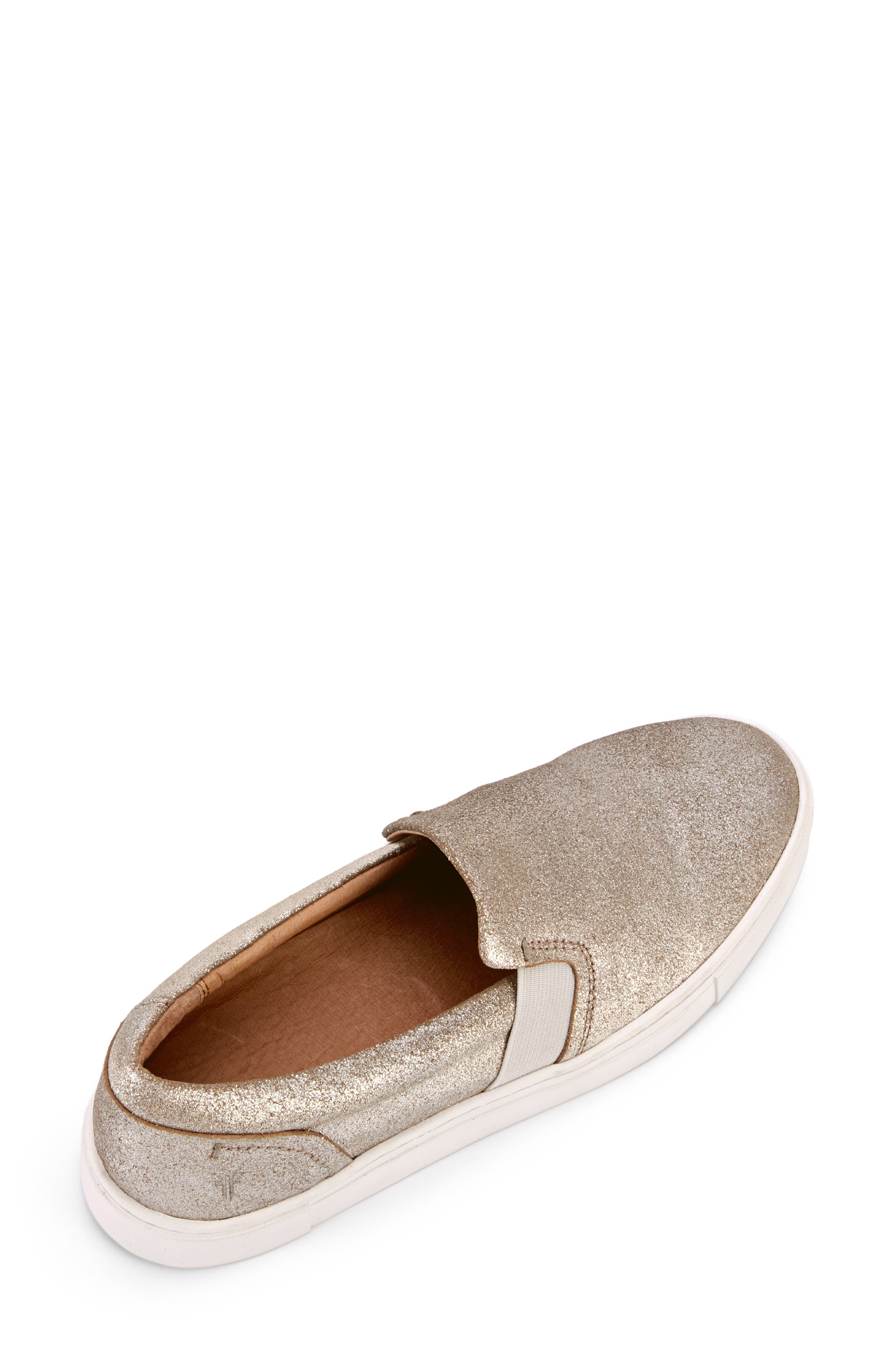 Frye Ivy Slip-On Sneaker, Alternate, color, Pewter Metallic Suede Leather