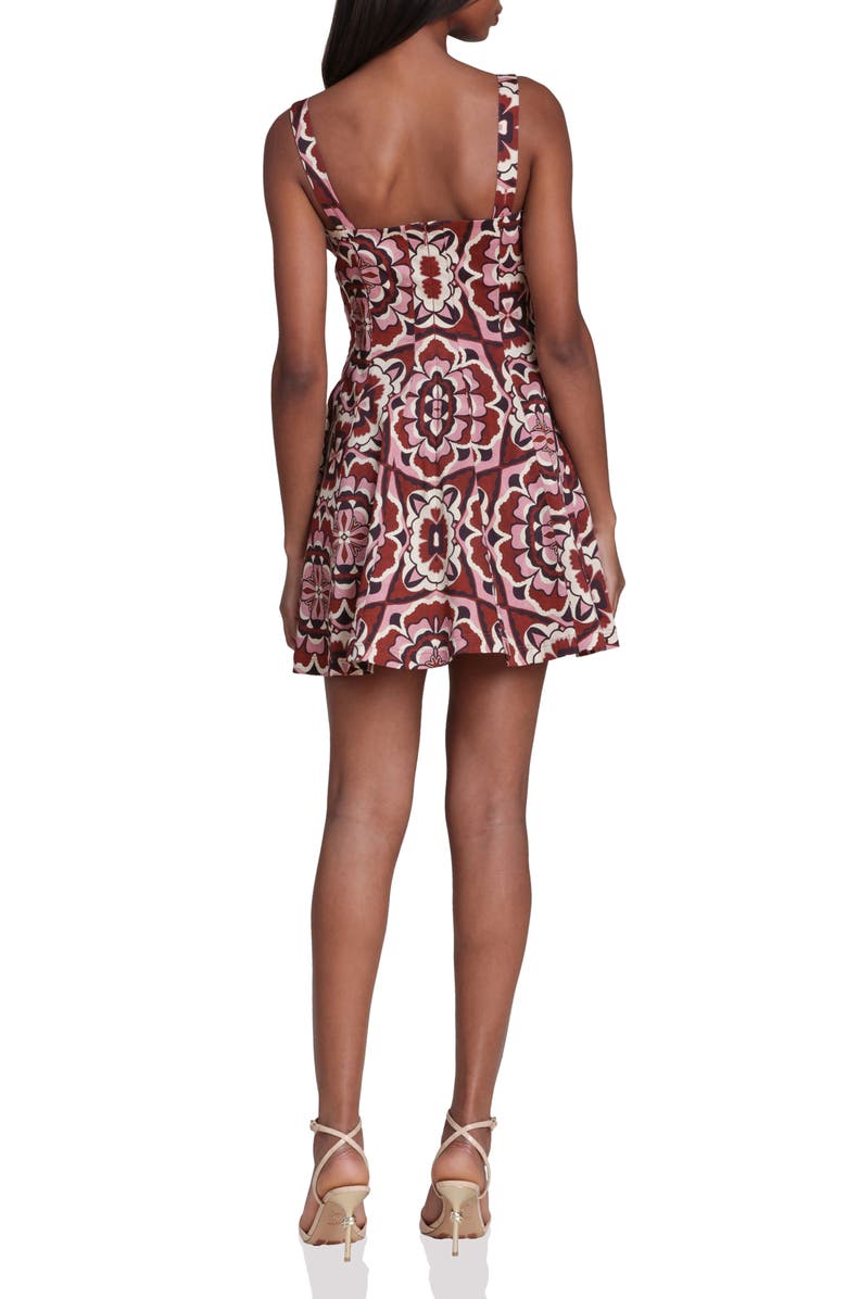 Avec Les Filles Corset Sweetheart Minidress, Alternate, color, Casablanca Mosaic
