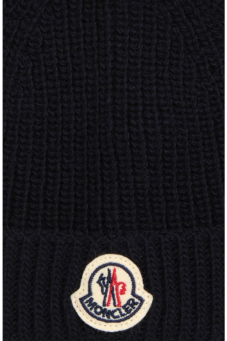 Kids' Tricolor Stripe Virgin Wool Beanie, Alternate, color, NAVY