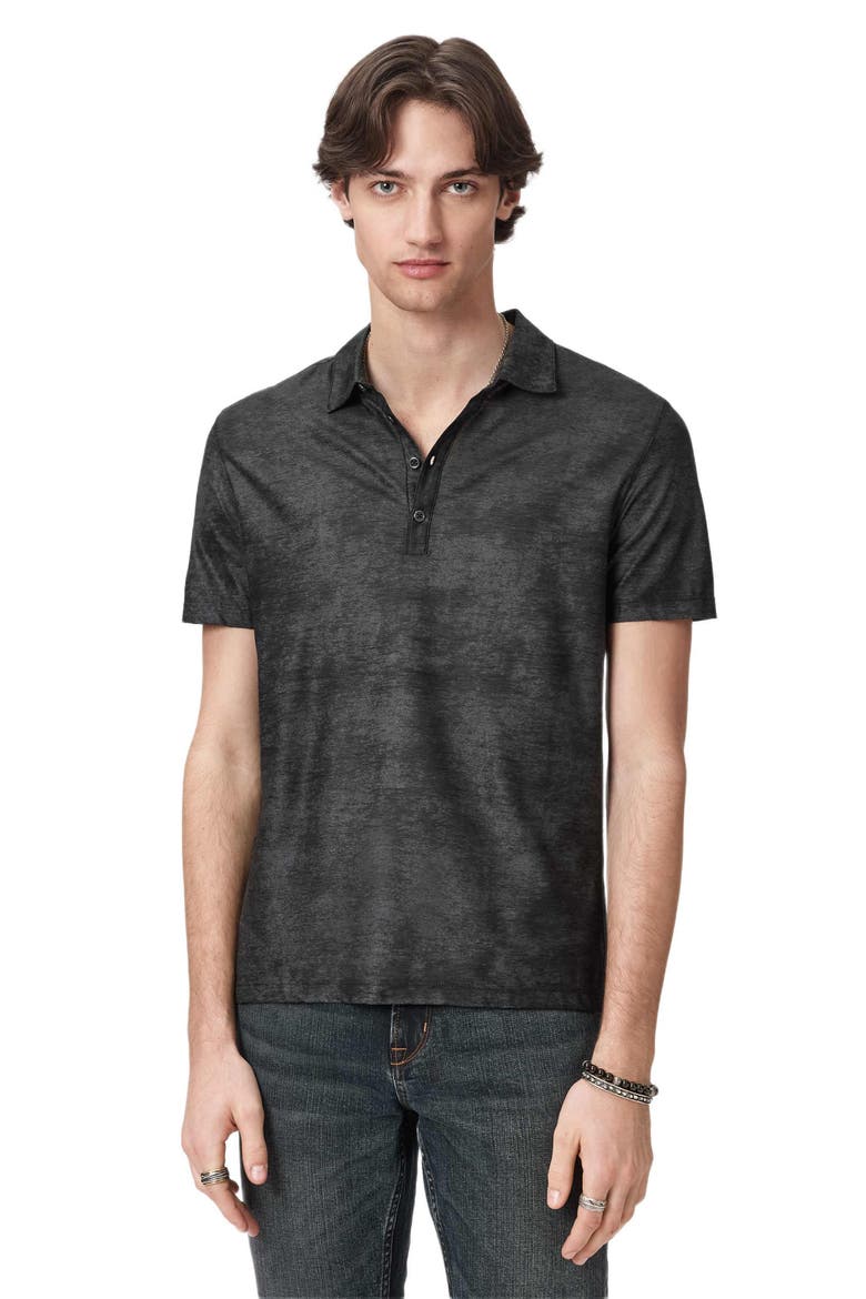 Olivari Slub Cotton Piqué Polo, Alternate, color, BLACK