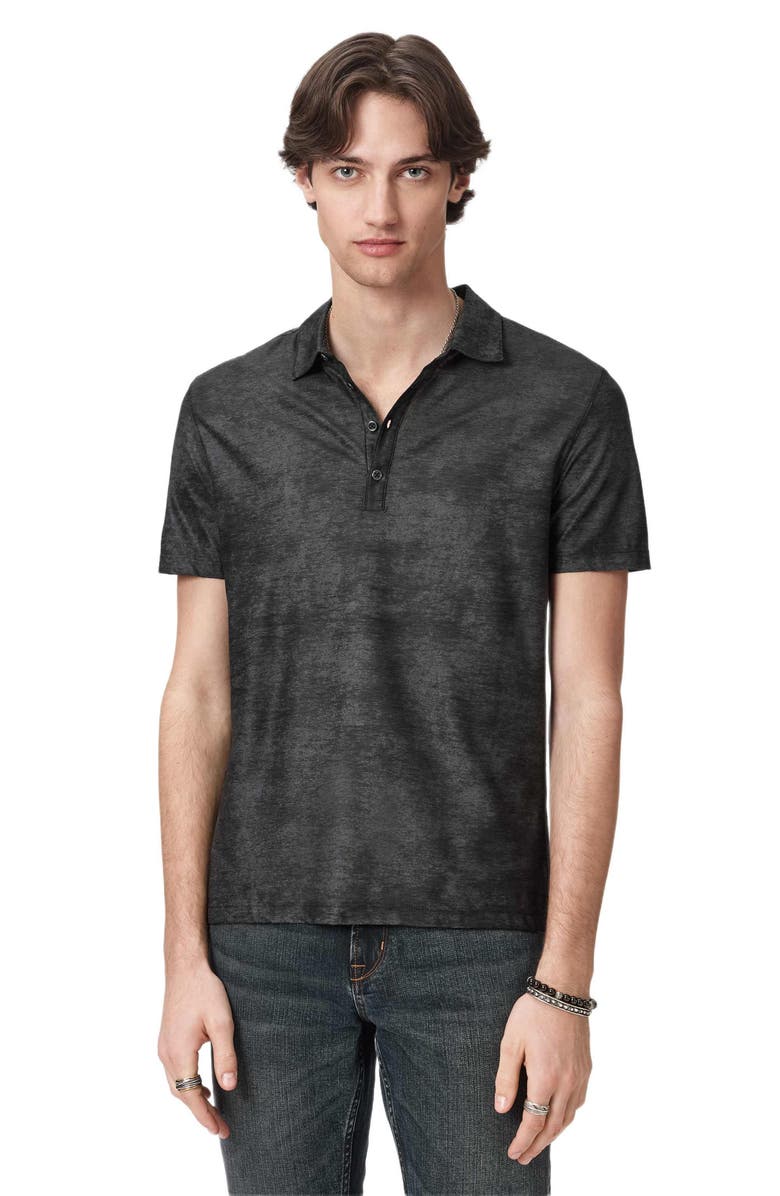 John Varvatos Olivari Slub Cotton Piqué Polo, Alternate, color, Black