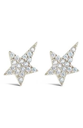 Sterling Forever 14k Yellow Gold Plated Sterling Silver Cubic Zirconia Star Stud Earrings In Silver