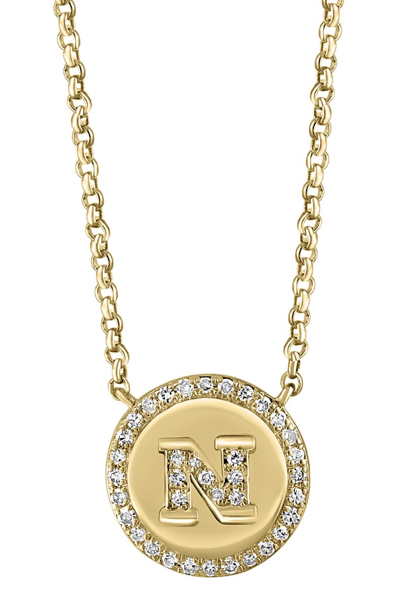 EFFY Diamond 'N' Initial Pendant Necklace, Alternate, color, Gold