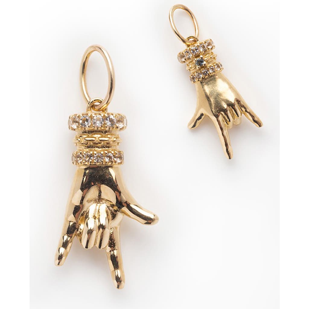 Local Eclectic Body Language Pendant Charm In Gold