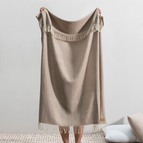 Lands Downunder Herringbone Cashmere Throw In Brown