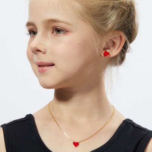 Anna Zuckerman Petit Love Studs In Burgundy