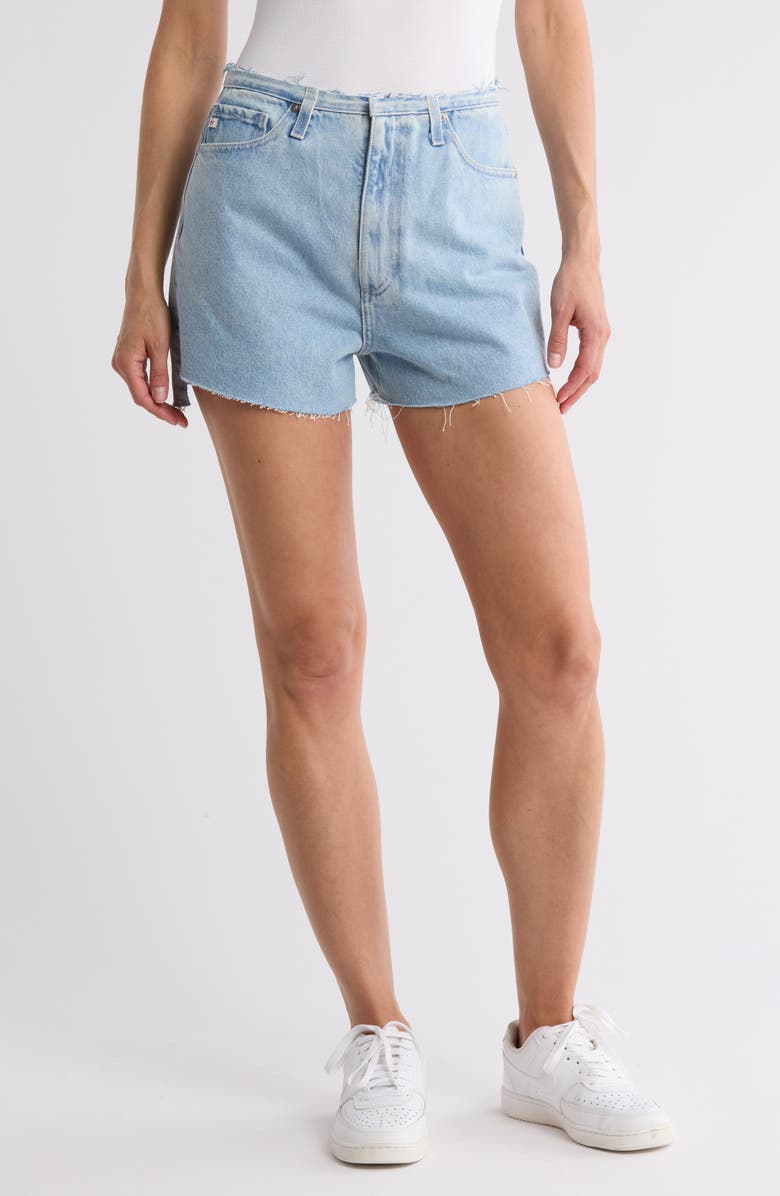 AG Renn Revival Raw Hem Denim Shorts, Main, color,