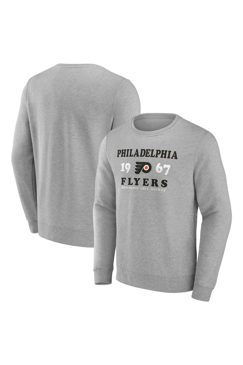 Men's Fanatics Branded Heather Charcoal Philadelphia Flyers Fierce Competitor Pullover Sweatshirt, Main, color, Charcoal